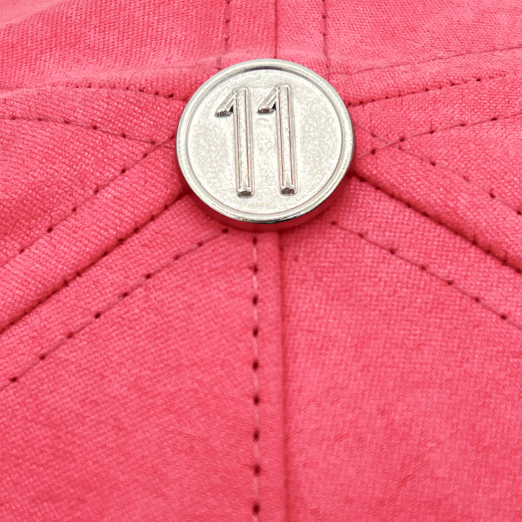 Pink & White Full Suede Trucker Hat