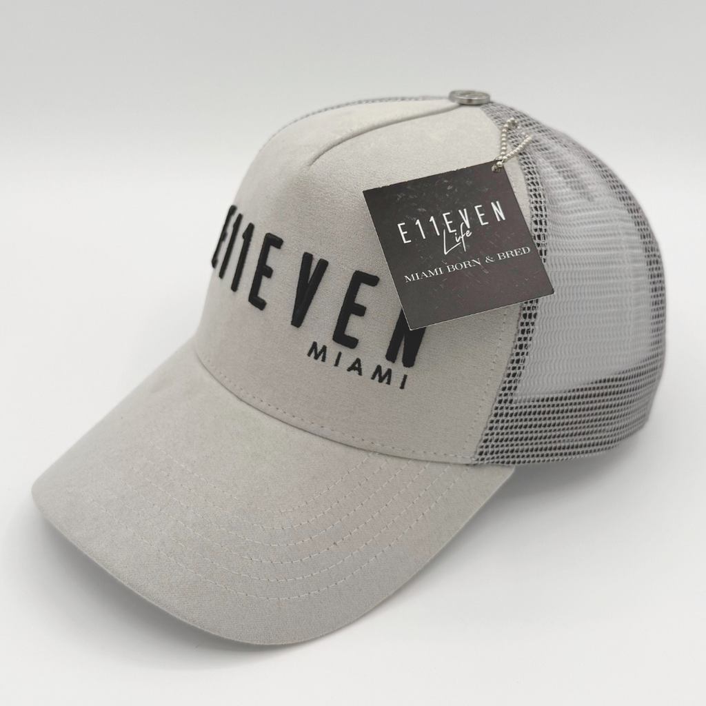 キャップ TYPESERVICE Graphic Suede Cap Gray Light Grey & Black Suede Trucker Cap – E11EVEN LIFE